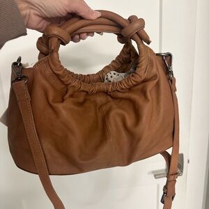 NWT Free People Brown Leather Handbag with adjustable straps. For any occasions.